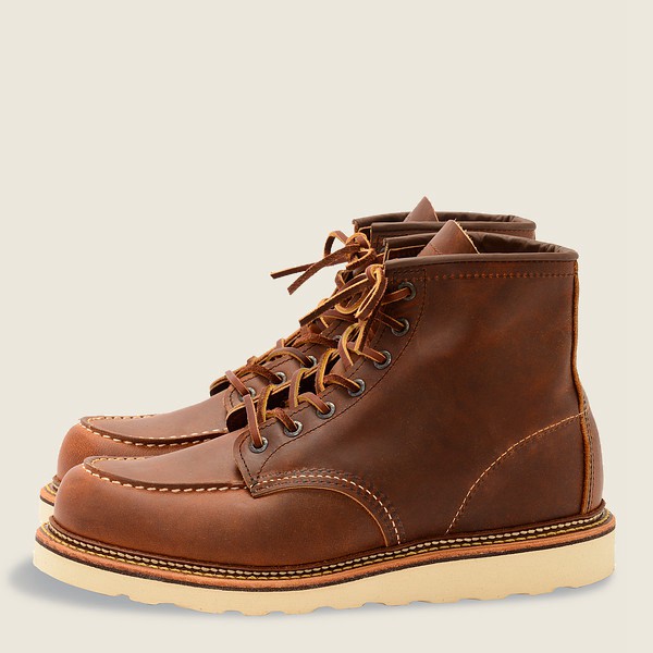 Botas Red Wing Heritage Hombre Marrom - Classic Moc - 6-Inchr Rough & Tough Cuero - 732-ZIFYRH